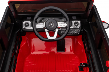 Masinuta electrica Premier 4x4 Mercedes G500, 12V, roti cauciuc EVA, scaun piele ecologica, rosu [71]