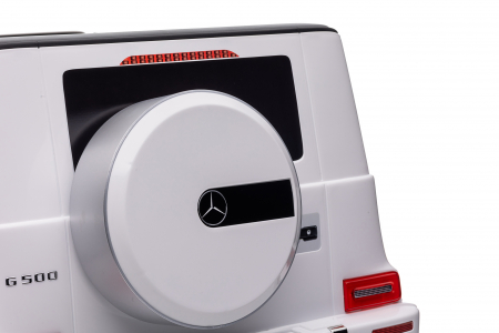 Masinuta electrica Premier 4x4 Mercedes G500, 12V, roti cauciuc EVA, scaun piele ecologica, alb [61]