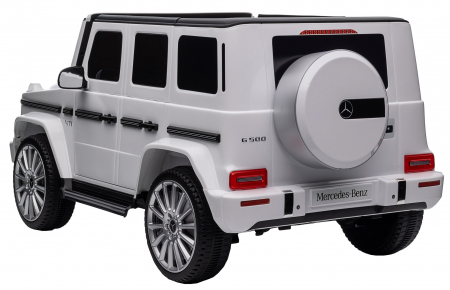 Masinuta electrica Premier 4x4 Mercedes G500, 12V, roti cauciuc EVA, scaun piele ecologica, alb [7]