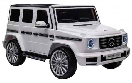 Masinuta electrica Premier 4x4 Mercedes G500, 12V, roti cauciuc EVA, scaun piele ecologica, alb [13]