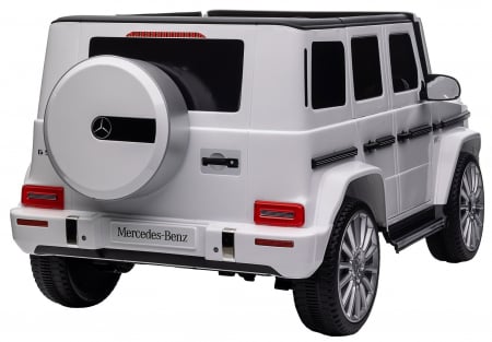 Masinuta electrica Premier 4x4 Mercedes G500, 12V, roti cauciuc EVA, scaun piele ecologica, alb [10]