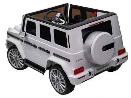 Masinuta electrica Premier 4x4 Mercedes G500, 12V, roti cauciuc EVA, scaun piele ecologica, alb [35]