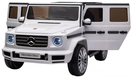 Masinuta electrica Premier 4x4 Mercedes G500, 12V, roti cauciuc EVA, scaun piele ecologica, alb [17]