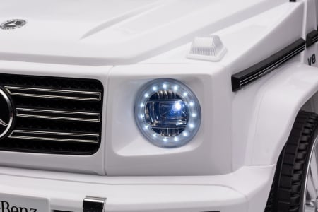 Masinuta electrica Premier 4x4 Mercedes G500, 12V, roti cauciuc EVA, scaun piele ecologica, alb [39]