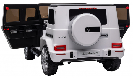 Masinuta electrica Premier 4x4 Mercedes G500, 12V, roti cauciuc EVA, scaun piele ecologica, alb [21]