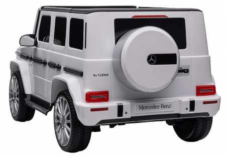 Masinuta electrica Premier 4x4 Mercedes G500, 12V, roti cauciuc EVA, scaun piele ecologica, alb [8]