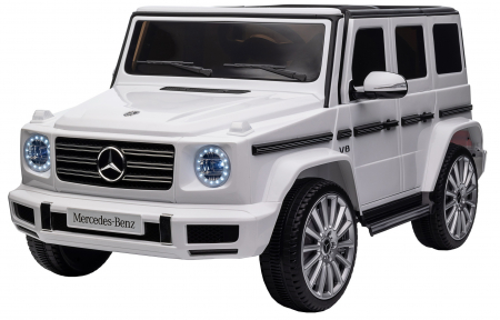 Masinuta electrica Premier 4x4 Mercedes G500, 12V, roti cauciuc EVA, scaun piele ecologica, alb [2]
