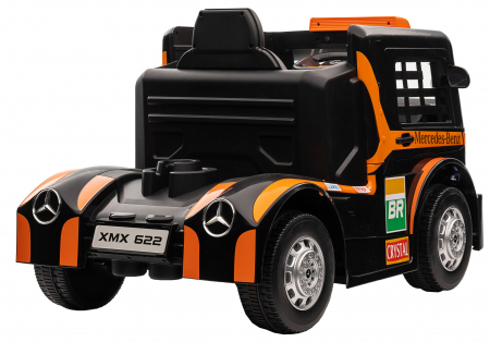 Camion electric Premier Mercedes Axor, 12V, roti cauciuc EVA, scaun piele ecologica, portocaliu [6]