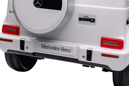 Masinuta electrica Premier 4x4 Mercedes G500, 12V, roti cauciuc EVA, scaun piele ecologica, alb [62]