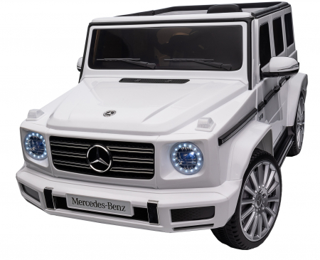 Masinuta electrica Premier 4x4 Mercedes G500, 12V, roti cauciuc EVA, scaun piele ecologica, alb [31]