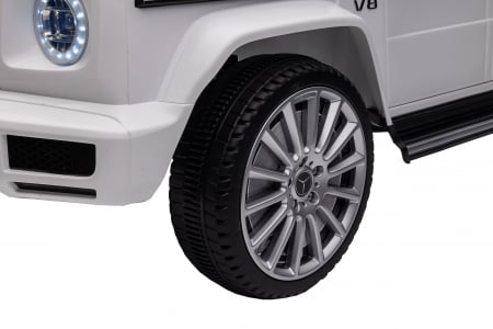 Masinuta electrica Premier 4x4 Mercedes G500, 12V, roti cauciuc EVA, scaun piele ecologica, alb [40]