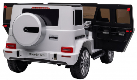 Masinuta electrica Premier 4x4 Mercedes G500, 12V, roti cauciuc EVA, scaun piele ecologica, alb [23]