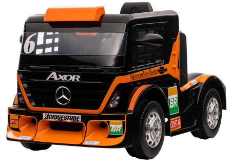 Camion electric Premier Mercedes Axor, 12V, roti cauciuc EVA, scaun piele ecologica, portocaliu [1]