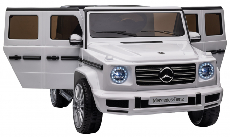 Masinuta electrica Premier 4x4 Mercedes G500, 12V, roti cauciuc EVA, scaun piele ecologica, alb [25]