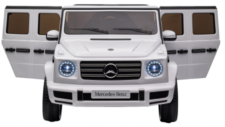Masinuta electrica Premier 4x4 Mercedes G500, 12V, roti cauciuc EVA, scaun piele ecologica, alb [15]