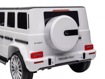 Masinuta electrica Premier 4x4 Mercedes G500, 12V, roti cauciuc EVA, scaun piele ecologica, alb [59]
