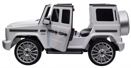 Masinuta electrica Premier 4x4 Mercedes G500, 12V, roti cauciuc EVA, scaun piele ecologica, alb [18]