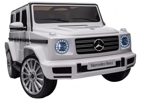 Masinuta electrica Premier 4x4 Mercedes G500, 12V, roti cauciuc EVA, scaun piele ecologica, alb [34]