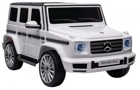 Masinuta electrica Premier 4x4 Mercedes G500, 12V, roti cauciuc EVA, scaun piele ecologica, alb [14]