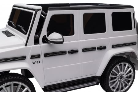 Masinuta electrica Premier 4x4 Mercedes G500, 12V, roti cauciuc EVA, scaun piele ecologica, alb [44]
