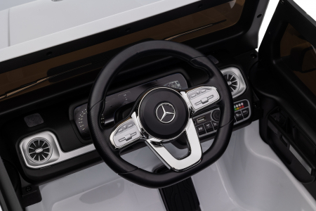 Masinuta electrica Premier 4x4 Mercedes G500, 12V, roti cauciuc EVA, scaun piele ecologica, alb [47]