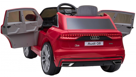 Masinuta electrica Premier Audi Q8, 12V, roti cauciuc EVA, scaun piele ecologica, rosu [16]
