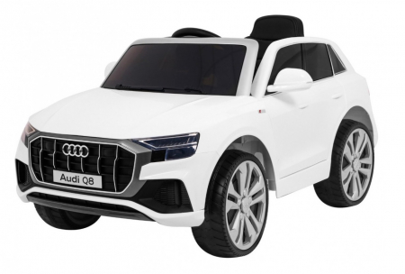 Masinuta electrica Premier Audi Q8, 12V, roti cauciuc EVA, scaun piele ecologica, alb [1]