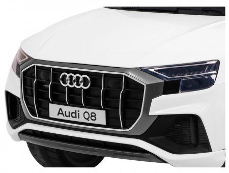 Masinuta electrica Premier Audi Q8, 12V, roti cauciuc EVA, scaun piele ecologica, alb [9]