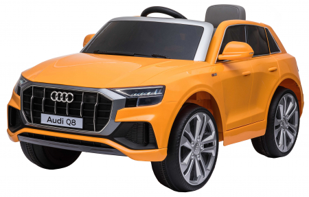 Masinuta electrica Premier Audi Q8, 12V, roti cauciuc EVA, scaun piele ecologica, portocaliu [4]