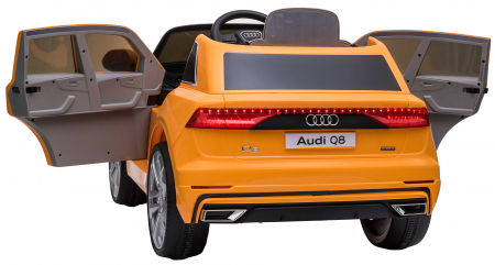 Masinuta electrica Premier Audi Q8, 12V, roti cauciuc EVA, scaun piele ecologica, portocaliu [21]