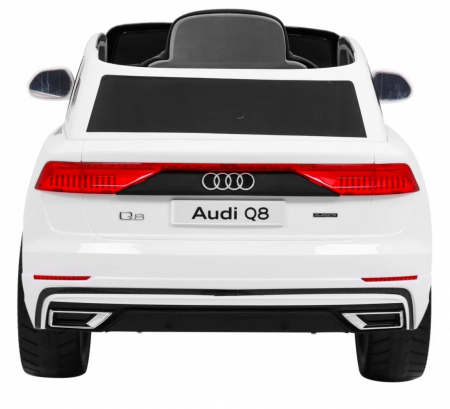 Masinuta electrica Premier Audi Q8, 12V, roti cauciuc EVA, scaun piele ecologica, alb [4]