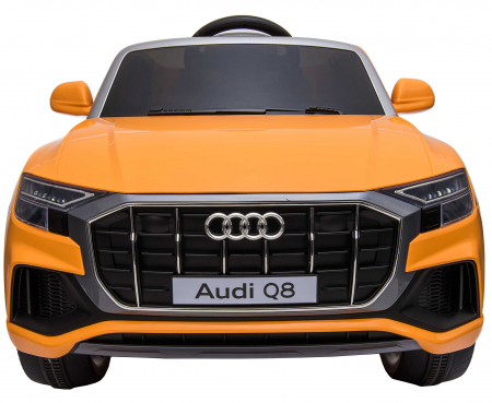 Masinuta electrica Premier Audi Q8, 12V, roti cauciuc EVA, scaun piele ecologica, portocaliu [28]