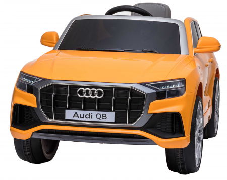 Masinuta electrica Premier Audi Q8, 12V, roti cauciuc EVA, scaun piele ecologica, portocaliu [2]