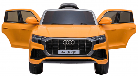 Masinuta electrica Premier Audi Q8, 12V, roti cauciuc EVA, scaun piele ecologica, portocaliu [17]