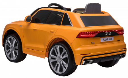 Masinuta electrica Premier Audi Q8, 12V, roti cauciuc EVA, scaun piele ecologica, portocaliu [6]