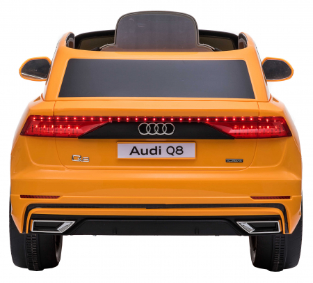 Masinuta electrica Premier Audi Q8, 12V, roti cauciuc EVA, scaun piele ecologica, portocaliu [9]