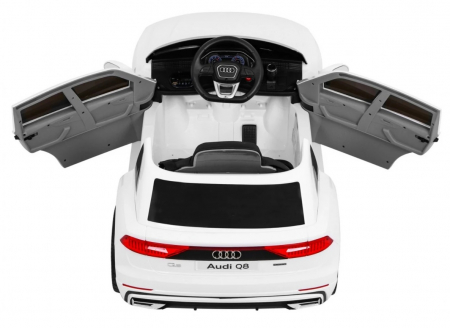 Masinuta electrica Premier Audi Q8, 12V, roti cauciuc EVA, scaun piele ecologica, alb [5]