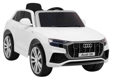 Masinuta electrica Premier Audi Q8, 12V, roti cauciuc EVA, scaun piele ecologica, alb [8]