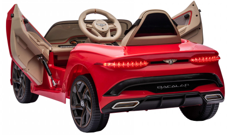 Masinuta electrica 4x4 Premier Bentley Bacalar, 12V, roti cauciuc EVA, scaun piele ecologica, rosu [14]