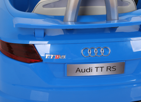 Masinuta electrica Premier Audi TT RS, 12V (2x6V), roti cauciuc EVA, scaun piele ecologica, albastru [1]