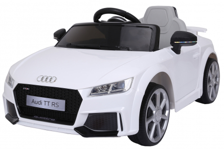 Masinute electrice - Masinuta electrica Premier Audi TT RS, 12V (2x6V), roti cauciuc EVA, scaun piele ecologica, alb