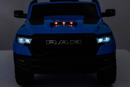 Masinuta electrica Premier RAM 1500 RHO, 12V, roti cauciuc EVA, scaun piele ecologica, albastru [3]