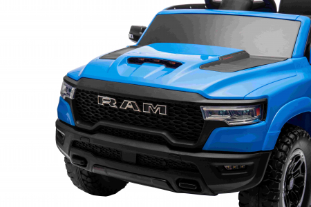 Masinuta electrica Premier RAM 1500 RHO, 12V, roti cauciuc EVA, scaun piele ecologica, albastru [4]