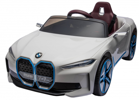 Masinuta electrica Premier BMW i4, 12V, roti cauciuc EVA, scaun piele ecologica, alb [18]