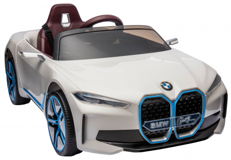 Masinuta electrica Premier BMW i4, 12V, roti cauciuc EVA, scaun piele ecologica, alb [14]