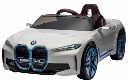 Masinuta electrica Premier BMW i4, 12V, roti cauciuc EVA, scaun piele ecologica, alb [1]