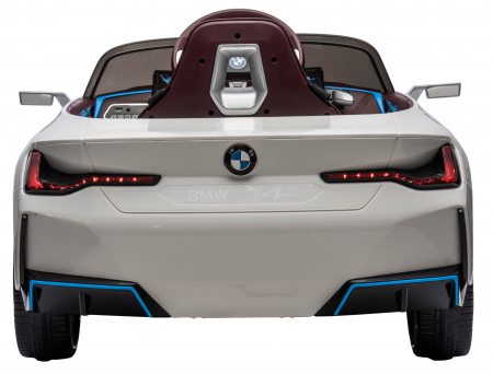 Masinuta electrica Premier BMW i4, 12V, roti cauciuc EVA, scaun piele ecologica, alb [7]