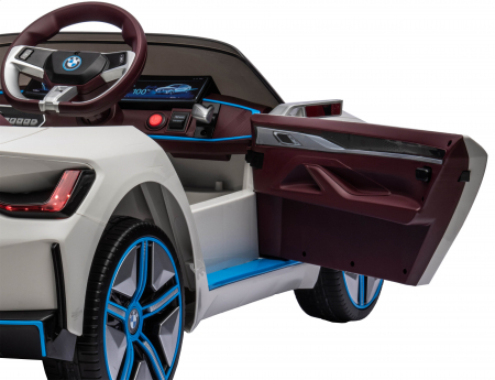 Masinuta electrica Premier BMW i4, 12V, roti cauciuc EVA, scaun piele ecologica, alb [12]