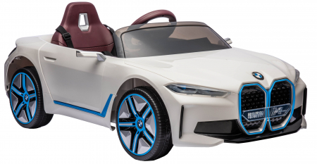 Masinuta electrica Premier BMW i4, 12V, roti cauciuc EVA, scaun piele ecologica, alb [13]
