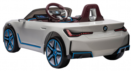 Masinuta electrica Premier BMW i4, 12V, roti cauciuc EVA, scaun piele ecologica, alb [6]